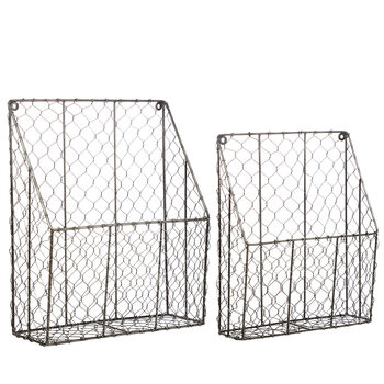 Set Of Two Wire Wall Mounted Storage Baskets, 2 of 5