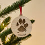 Personalised Pet’s Paw Print Christmas Bauble, thumbnail 1 of 2