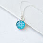 Sterling Silver Compass Necklace In Teal, thumbnail 3 of 7