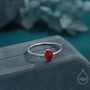 Sterling Silver Red Onyx Oval Ring In Sterling Silver, thumbnail 1 of 12