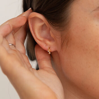 Silver Or Gold Plated Cute Moon Earrings, 2 of 10