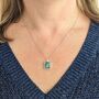 The Rectangle Emerald Necklace, Silver, thumbnail 4 of 9