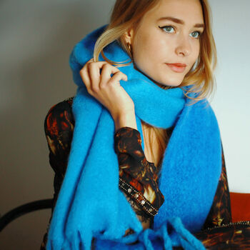 100% Certified Recycled Chunky Knit Oversized Ombre Scarf, 10 of 12