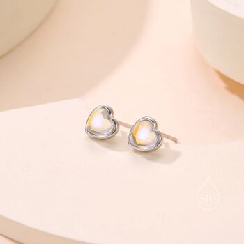 Sterling Silver Heart Stud Earrings, 4 of 10