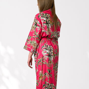 Giraffe Print Cotton Dressing Gown Kimono, 8 of 10