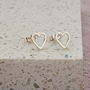 Open Mini Heart Stud Earrings, thumbnail 8 of 12