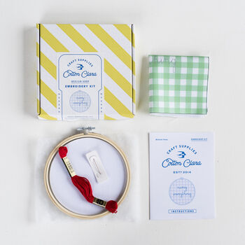 Merry Everything Gingham Embroidery Hoop Kit, 2 of 10