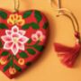 Hand Painted Kashmiri Wooden Heart Decoration, thumbnail 2 of 4