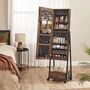 Floor Standing Jewelry Cabinet With Full Length Mirror, thumbnail 1 of 10
