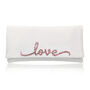 Love Bridal Clutch With Flourish Font, thumbnail 2 of 5