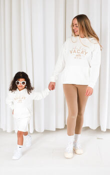 Ladies' And Kid's 'Oh Hey Vacay' Embroidered Hoodie Jumpers, 4 of 9