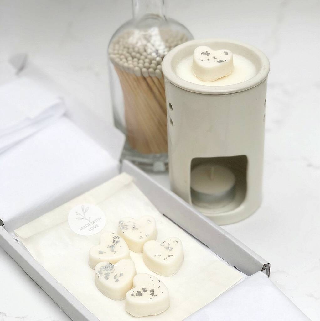 Silver And Gold Leaf Heart Wax Melts By The Hummingbird Card Company