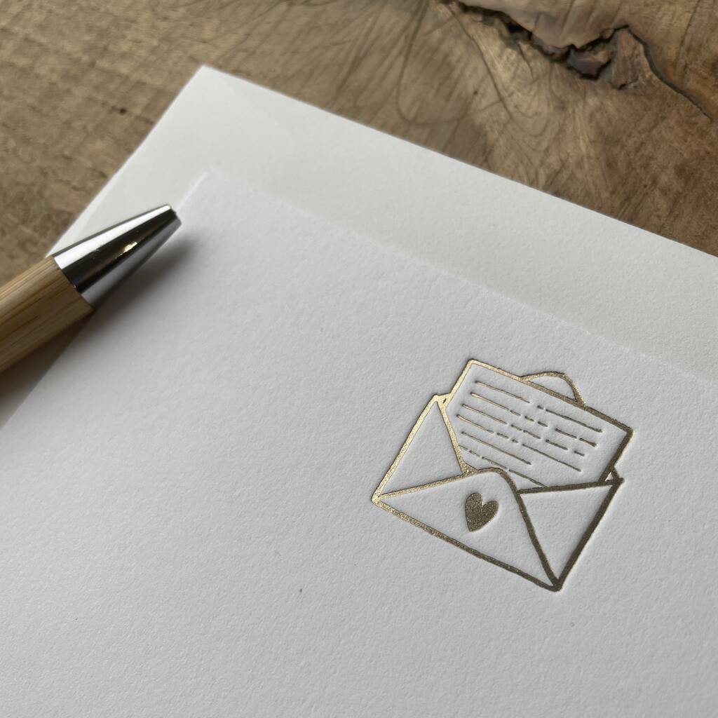 Love Letter Gold Foil Pressed Luxury Note Cards By Lunella Stationery