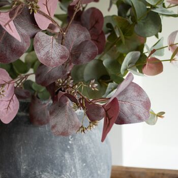 Faux Burgundy And Blush Eucalyptus Arrangement, 3 of 3