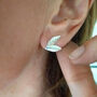 Mismatched Leaf Earrings, thumbnail 3 of 10