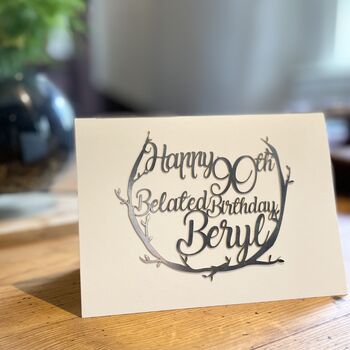 Personalised Belated Birthday Card, 2 of 12