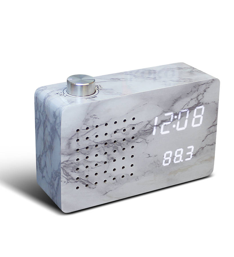 marble radio click clock by gingko