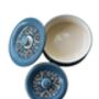 Grey Floral Blue Pottery Serving Handi, thumbnail 2 of 4
