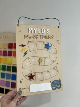 Personalised Kids Reward / Behaviour Chart Tracker Superhero, 2 of 3