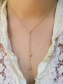 Long 9ct Gold Droplet Necklace, 2 of 4