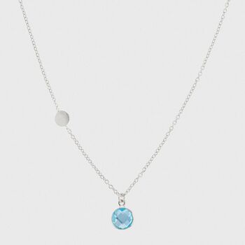 Salina Blue Topaz And Sterling Silver Gemstone Necklace, 2 of 4