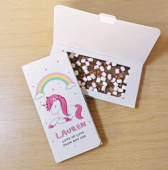 Unicorn Personalised Chocolate Gift Card, 2 of 4