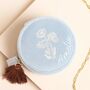 Personalised Blue Wildflower Mini Round Travel Jewellery Case, thumbnail 3 of 3