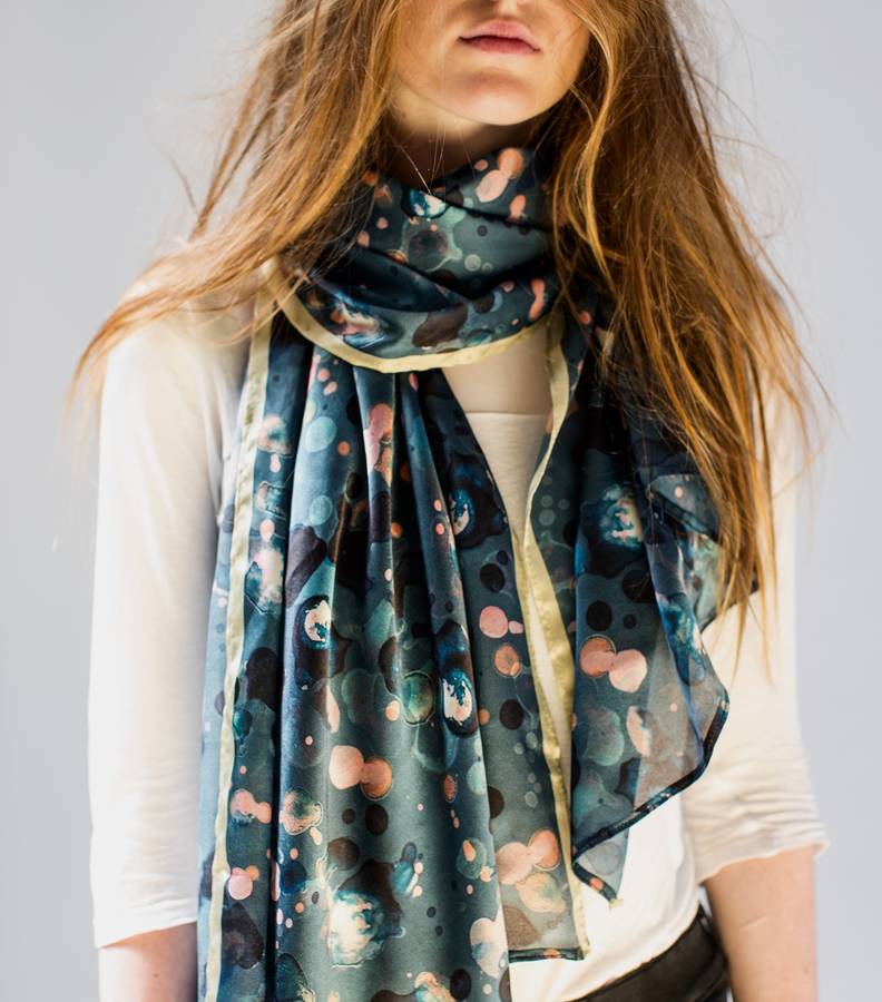 gold edged droplet scarf by the forest & co | notonthehighstreet.com