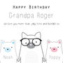 Birthday Bear Grandpa Greeting Card, thumbnail 2 of 4