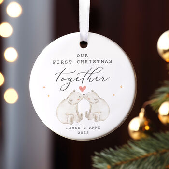 Personalised First Christmas Together Bauble Custom Couple Ornament, 2 of 4
