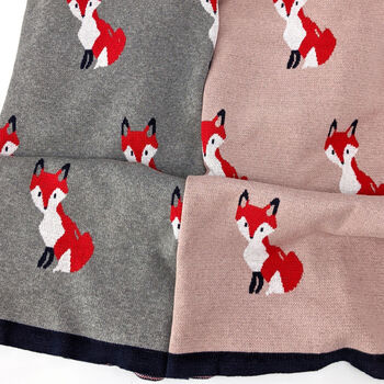 Little Fox Knitted Baby Blanket, 3 of 12