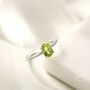 Sterling Silver Natural One Carat Peridot Oval Ring, thumbnail 1 of 12