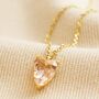 Faceted Crystal Heart Pendant Necklace In Gold, thumbnail 1 of 7