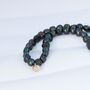 Statement Green Peacock Pearl Necklace With Sterling Silver Charm, thumbnail 4 of 11