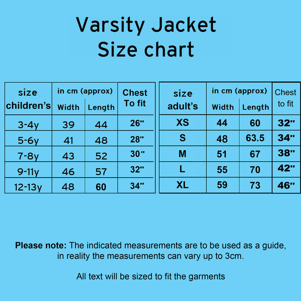 Children S Jacket Size Chart