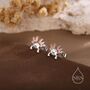 Sterling Silver Cute Axolotl Stud Earrings, thumbnail 2 of 12