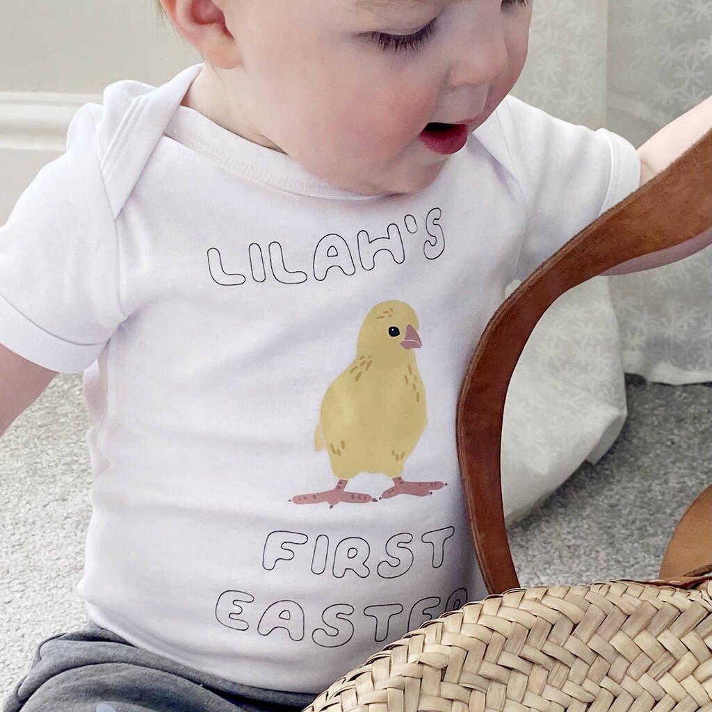 First Easter Chick Personalised Babygrow, 1 of 2
