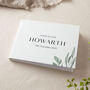 Watercolour Leaves Personalised Surname Wedding Guest Book, thumbnail 2 of 3