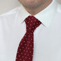 Men's Square End Knitted Tie With Dots | Wine Red, thumbnail 5 of 5