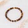 Handmade 6mm Tiger’s Eye Healing Crystal Bracelet With Gold Filled Details, thumbnail 2 of 3