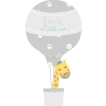Grey Hot Air Balloon Fabric Wall Stickers, 3 of 4