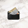 Leather Card Holder: Black Croc Or Latte , Personalised, thumbnail 5 of 5