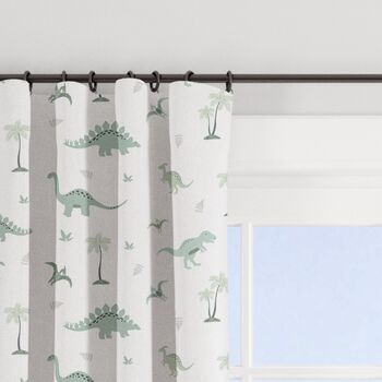 Dinosaurs Blackout Lined Curtains, Green, 3 of 4