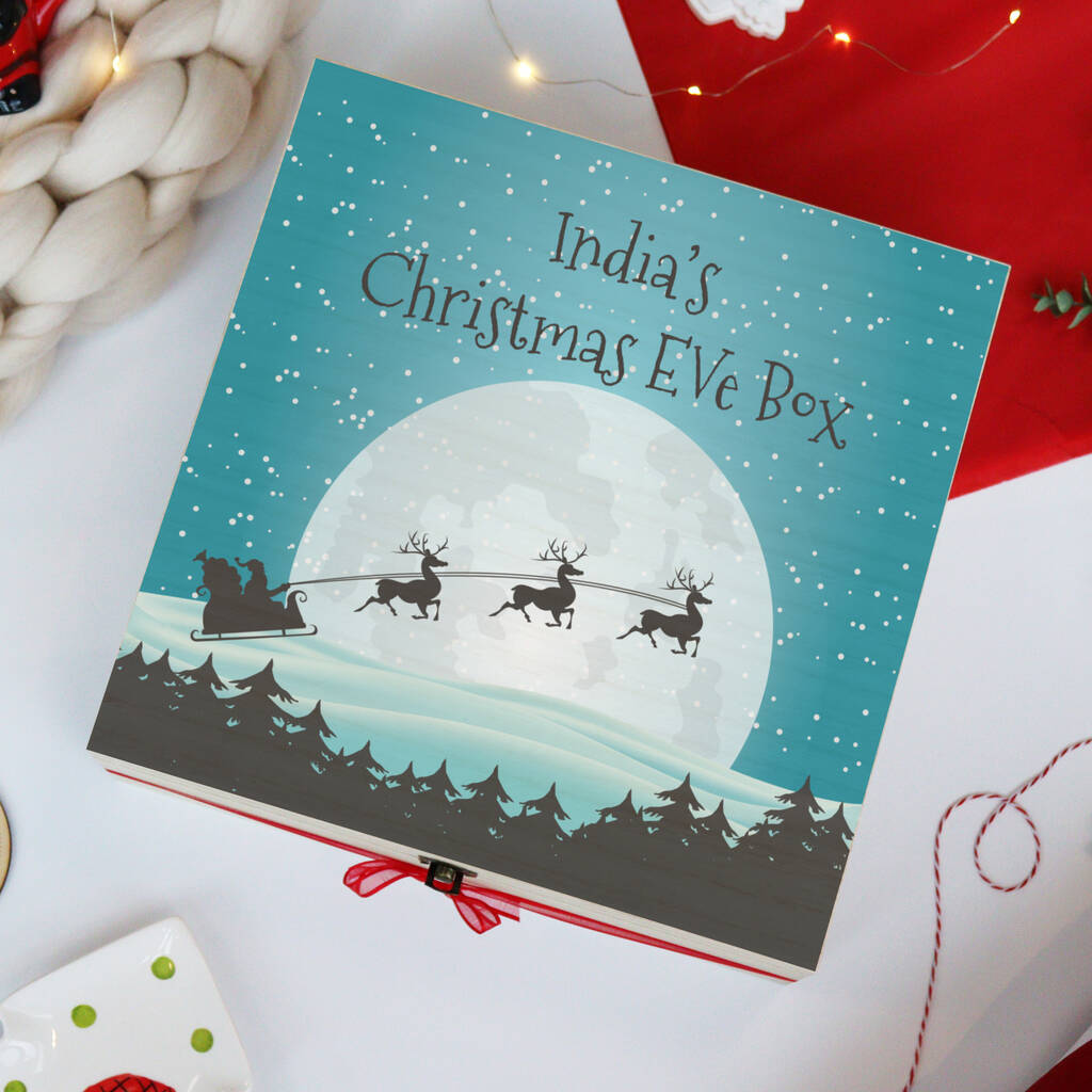 Personalised Printed Wooden Christmas Eve Box, 1 of 5