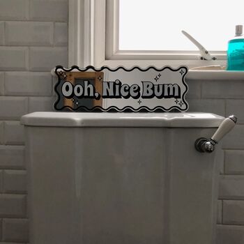 Wavy Edge Nice Bum Mirror Sign, 3 of 11