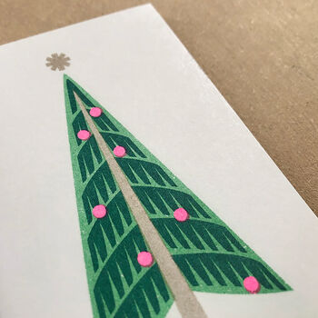 Retro Christmas Tree Mini Holiday Card, 4 of 4