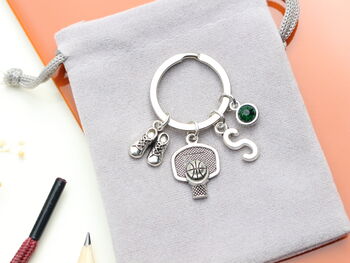 Basketball Personalised Keyring Sporting Fan Gift, 6 of 9
