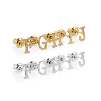 Big Letter Alphabet Earrings 18 Ct Gold Or Silver, 9 of 12