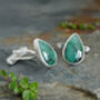 Seven.5ct Natural Emerald Cufflinks In Sterling Silver, thumbnail 2 of 2