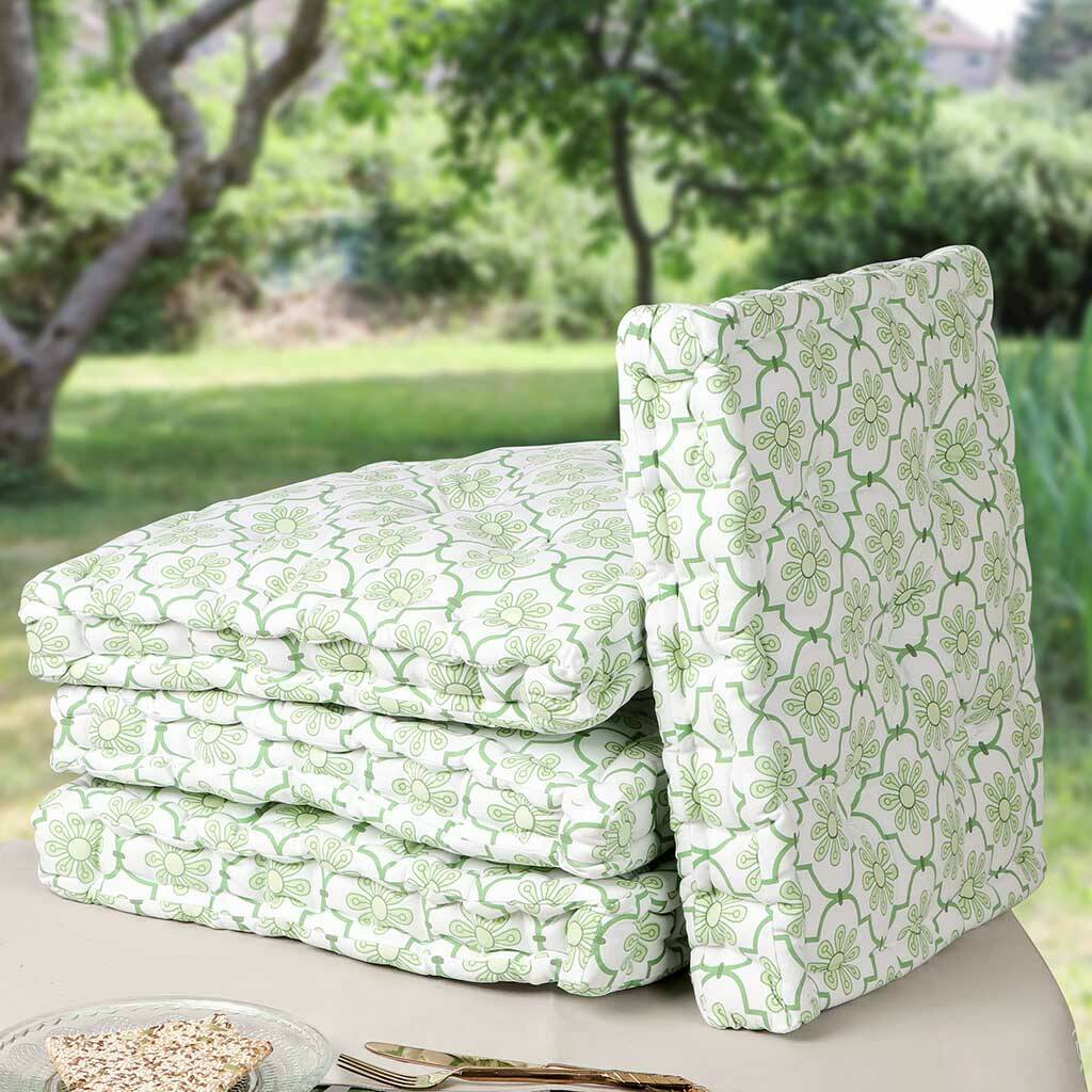 botanical green summer garden seat cushion by dibor